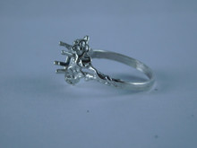 6690 Sterling Silver Ring Setting, 8x6 Pear Faceted, Size 5.25