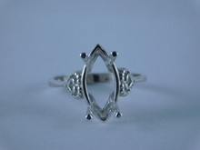 6692 Sterling Silver Ring Setting, 16x8 Marquise, Size 7