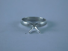 6697 Sterling Silver Ring Setting, 7.5 mm Round, Size 4.25