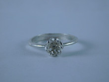 6699 Sterling Silver Ring Setting, 5mm Round, Size 7.5