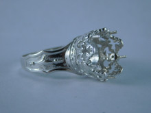 6700 Sterling Silver Ring Setting, 13 mm Round Faceted or Cab, size 9.75