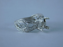 6701 Sterling Silver Ring Setting, 8mm Cushion Cut, Size 7 