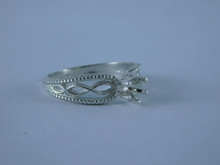 6702 Sterling Silver Ring Setting, 4.5mm Round Faceted, Size 7