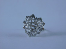 6703 Sterling Silver Ring Setting, 10mm Heart Faceted, Size 6