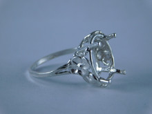 6704 Sterling Silver Ring Setting, 14x10 Oval Faceted, Size 8