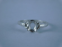6706 Sterling Silver Ring Setting, 7x5 Oval Faceted, Size 8
