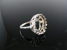 5472 RING SETTING STERLING SILVER, SIZE 8.25, 16X12 MM OVAL SHALLOW CUT STONE