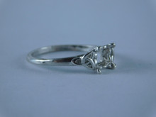 6708 Sterling Silver Ring Setting, 5mm Square Faceted, Size 8.25
