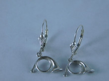 6714 Sterling Silver French Horn Earrings with Lever Backs