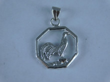 6717 Sterling Silver Fighting Rooster Pendant