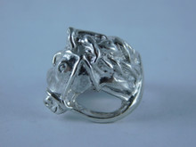 6719 Sterling Silver Horse with Reins Ring, Size 6.75