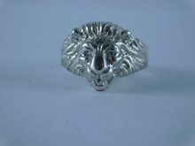 6725 Sterling Silver Small Lion's Head Ring, Size 6