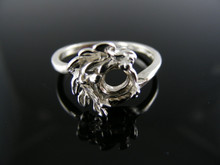 5434 RING SETTING STERLING SILVER,SIZE 7.5,  5.5 MM ROUND
