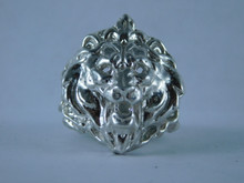 6731 LM Sterling Silver X-Large Nugget Lion's Head, Size 10.25