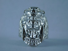 6732 LM Sterling Silver Indian Head with Wolf Hide, Size 10.25