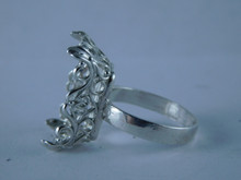 6733 Sterling Silver Ring Setting, 18x13 Emerald, Size 8