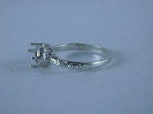 6737 Sterling Silver Ring Setting, 8x6 Oval Faceted, Size 7.5