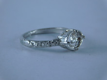 6741 Sterling Silver Ring Setting, 8x6 Oval Faceted, Size 7.75