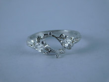 6743 Sterling Silver Ring Setting, 8x4 Marquise Faceted, Size 5