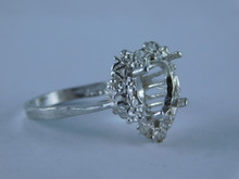 6745 Sterling Silver Ring Setting, 10mm Heart Faceted, Size 8