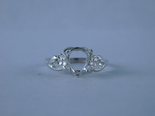 6750 Sterling Silver Ring Setting, 9x6 Pear Faceted, Size 5.25