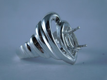 6753 Sterling Silver Ring Setting, 9x5 Marquise, Size 6.75