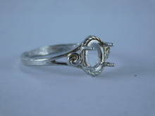 6755 Sterling Silver Ring Setting, 8x6 Oval Faceted, Size 8