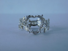 6757 Sterling Silver Ring Setting, 12mm Heart Faceted, Size 8.25
