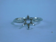 6758 Sterling Silver Ring Setting, 9mm Round Solitaire, Size 9