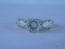 6760 Sterling Silver Ring Setting, 6.5mm Round Faceted, Size 7.5