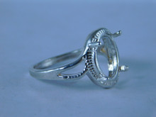 6762 Sterling Silver Ring Setting, 12x10 Oval Faceted, Size 8.25