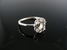 3107  STERLING SILVER RING SETTING, 6X4 MM OVAL GEMSTONE, SIZE 5