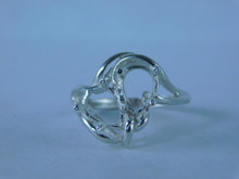6766 Sterling Silver Ring Setting, (2) 9x7 Pear Faceted, Size 7.5