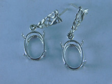 ER42 Sterling Silver Earrings, 12x10 Oval, w/ Arrow Posts