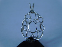 6773 Sterling Silver Ring Pendant, 8x6 Oval