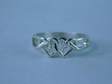 6778 Sterling Silver Ring Setting, (2) 2mm Round Faceted, Size 7