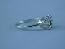 6779 Sterling Silver Ring Setting, 7.5mm Round Faceted, Size 7