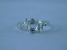 6781 Sterling Silver Ring Setting, 7mm Round Faceted, Size 7.25