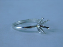 6785 Sterling Silver Ring Setting, 9mm Round Faceted, Size 8.25