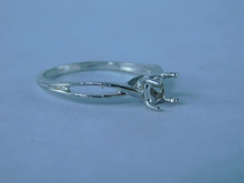  6787 Sterling Silver Ring Setting, 5mm Round Faceted, Size 8 