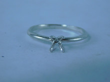 6788 Sterling Silver Ring Setting, 5.5mm Round Faceted, Size 8.5
