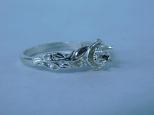 6790 Sterling Silver Ring Setting, 4.5mm Round Faceted, Size 7.75