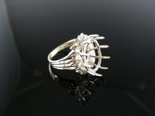 1667 RING SETTING STERLING SILVER, SIZE 5.25, 16x12 MM OVAL  SHAPED STONE