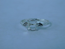 6791 Sterling Silver Ring Setting, 8x6 Oval Faceted, Size 7.5