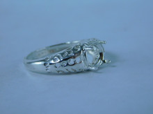 6794 Sterling Silver Ring Setting, 7mm Round Faceted, Size 7