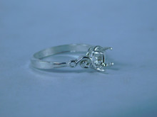 6795 Sterling Silver Ring Setting, 7x5 Oval Faceted, Size 5.25