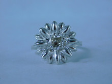 6796 Sterling Silver Ring Setting, 5mm Round Faceted, Size 6.5