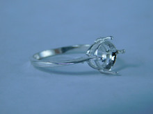 6799 Sterling Silver Ring Setting, 8mm Round Faceted, Size 7.5