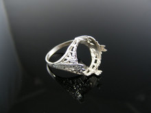 5436 RING SETTING STERLING SILVER, SIZE 7.75, 16X12 MM OVAL SHALLOW STONE