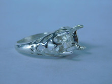 6801 Sterling Silver Ring Setting, 10x8 Emerald Faceted, Size 7.25